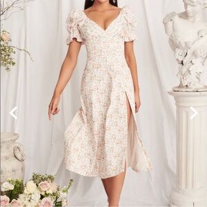 Lavish Alice puff sleeve coral floral dress NWT US size 6